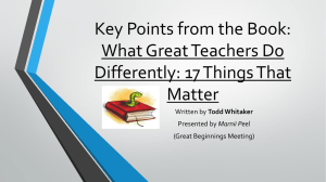 What Great Teachers Do Differently: 17 Things That Matter