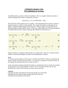 Lab 16: Iodination of Acetone