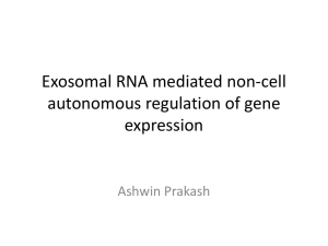 Exosomal RNA mediated non-cell autonomous regulation of gene