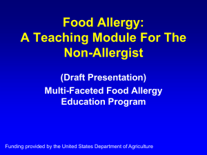 Food Allergy: A Teaching Module For The Non