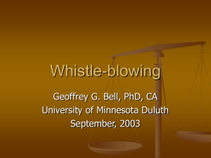 Whistle-blowing - University of Minnesota Duluth