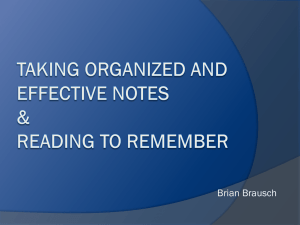 Taking Organized & Effective Notes ppt