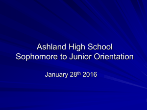 10th to 11th Grade PowerPoint - Ashland High School Guidance