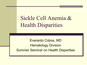 Sickle Cell Anemia & Health Disparities