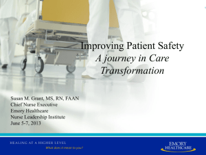 Improving Patient Safety - A Journey In Care Transformation