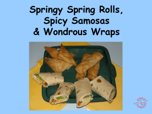 Spring Rolls, Samosas and Wraps