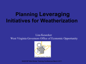 Leveraging Initiatives for Weatherization