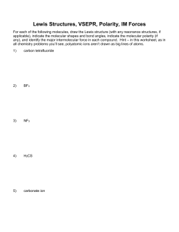 6.5 Practice Worksheet A: Molecular Geometry & Polarity