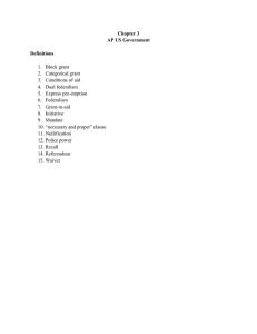 Chapter 3 AP US Government Definitions Block grant Categorical