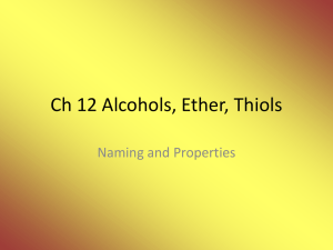 Ch 12 Alcohols and Thiols