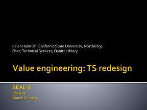 Value engineering: TS redesign