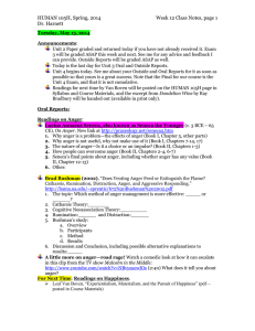 HUMAN 105H, Spring, 2014 Week 12 Class Notes, page Dr. Harnett