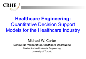 Operations Research / Management Science in Health Care