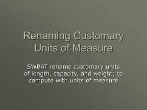 5.17 Renaming Customary Units of Measure