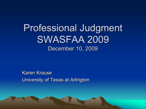 Professional Judgment SWASFAA 2009