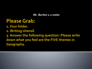 Please write down what you feel are the FIVE themes in Geography.