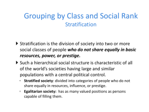 Grouping by Class and Social Rank Stratification