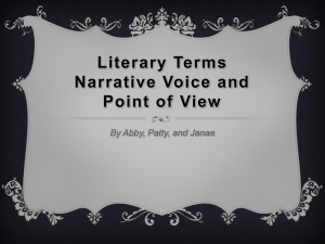 Literary Terms Narrative Voice and Point of View By Abby, Patty, and