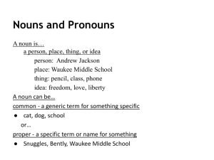 Nouns and Pronouns - Waukee Community School District Blogs