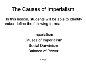 The Causes of Imperialism - White Plains Public Schools