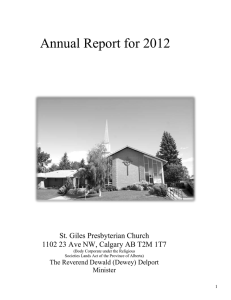 Annual Report 2012 - St. Giles Presbyterian Church