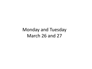 Monday and Tuesday March 26 and 27
