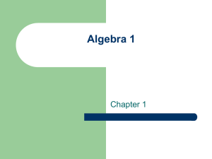 Algebra 1 - My Teacher Pages