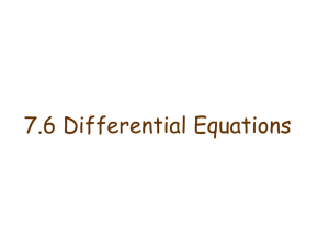 7.6 Differential Equations