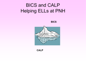 BICS AND CALP = two different registers of English