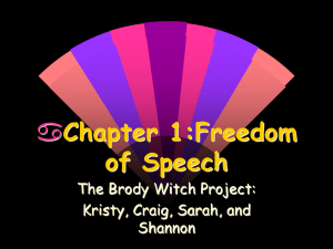 Chapter 1:Freedom of Speech