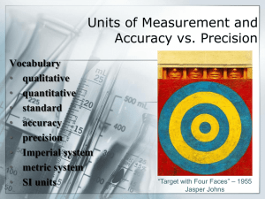 Units of Measurement and Accuracy vs. Precision