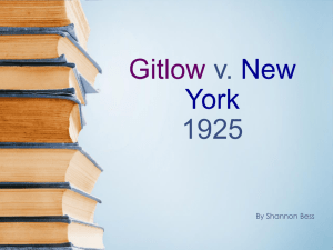 Gitlow v. New York 1925
