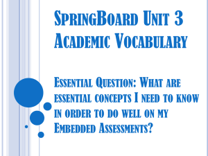 SpringBoard Unit 3 Academic Vocabulary