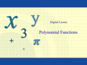 2.2 Polynomial Functions of Higher Degree