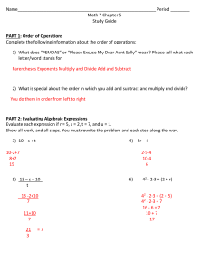 Copy of Algebraic expressions Study Guide for Math 7