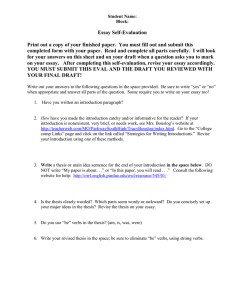 Essay Self-Evaluation Print out a copy of your