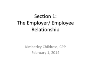 CPP Chapter 1 - Employee Employer Relationship