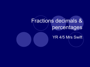 Fractions decimals & percentages