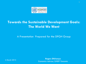 Towards the Sustainable Development Goals