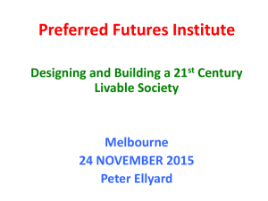 Designing and building a 21st century livable society