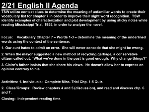 2/21 English II Agenda TSW utilize context clues to determine the