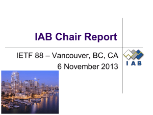 IAB Chair Report