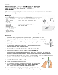 Transpiration Assay: Gas Pressure Sensor