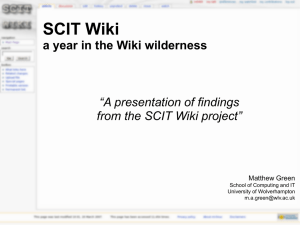 SCIT Wiki A year in the Wiki wilderness