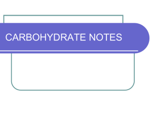 CARBOHYDRATE NOTES 2011