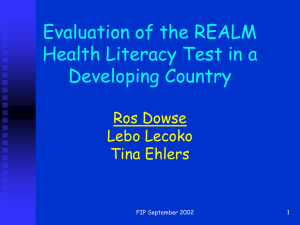 Evaluation of the REALM health literacy test in a developing country.