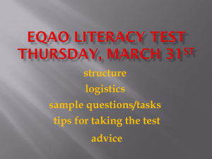 EQAO Literacy test student presentation