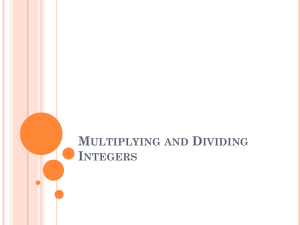 Multipying and Dividing Integers – notes