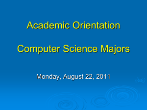 Academic Orientation Computer Science and Information Science