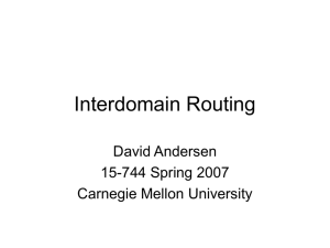 Interdomain Routing - Carnegie Mellon University